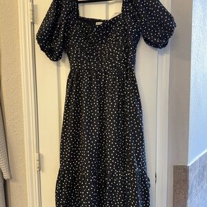 Elegant Black Polka Dot Dress